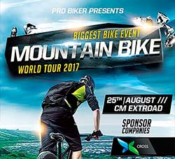 山地自行车比赛海报/传单模板：Mountain Bike Flyer Template